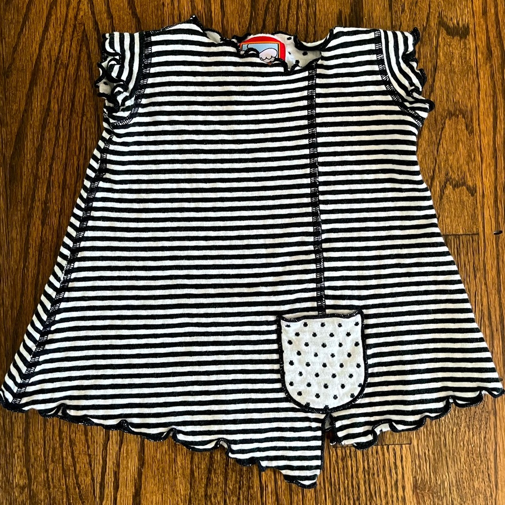 Happy Green Bee Girls Reversible Tunic Dress Sz XS